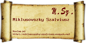 Miklusovszky Szalviusz névjegykártya
